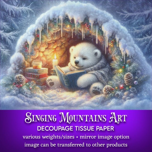 Papier Mousseline Ours polaire lunaire Livre d'hiver Lecture Découpa (Créateur téléchargé)