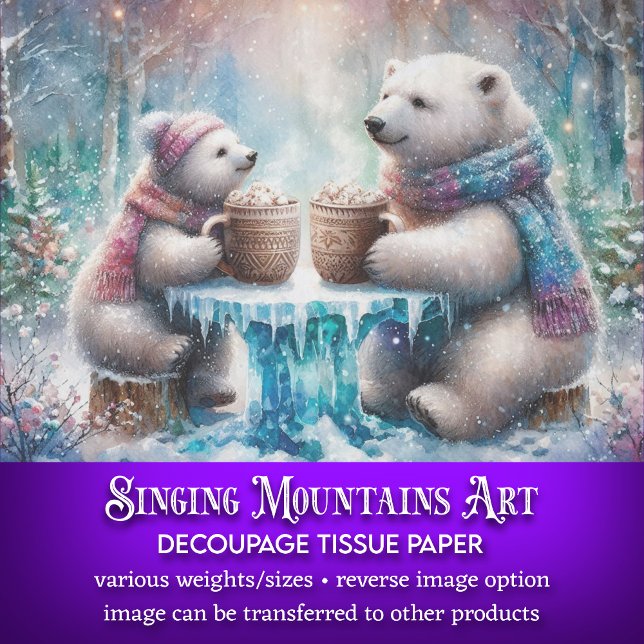Papier Mousseline Ours polaires en bois avec découpage au chocolat c (Créateur téléchargé)