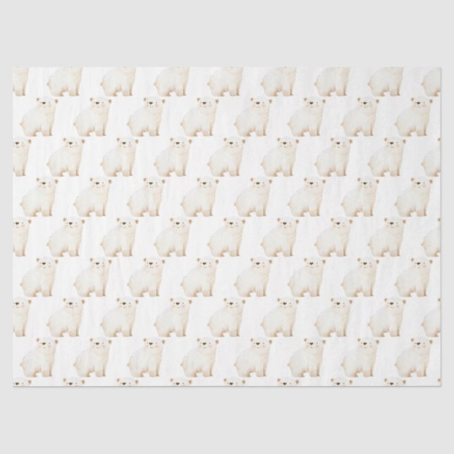 Papier Mousseline Ours polaires mignons d'hiver (Recto)