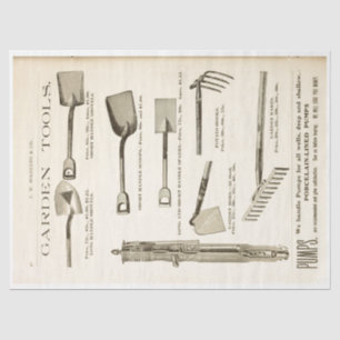 Papier Mousseline Outils de jardinage vintage Catalogue Découpage