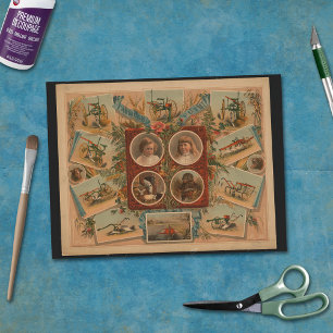 Papier Mousseline Outils de soufflage agricole Ephemera Decoupage