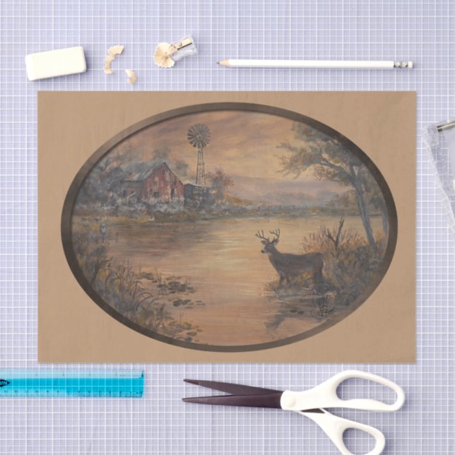 Papier Mousseline Oval de l'étang de la route (Artisanat)