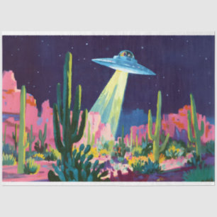 Papier Mousseline OVNI Alien dans le désert