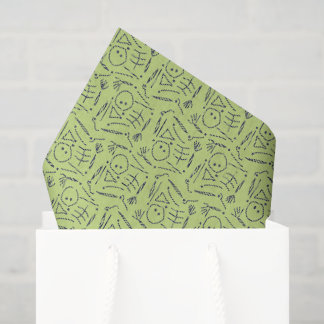 Papier Mousseline Pack plat Squelette - Zombie Green