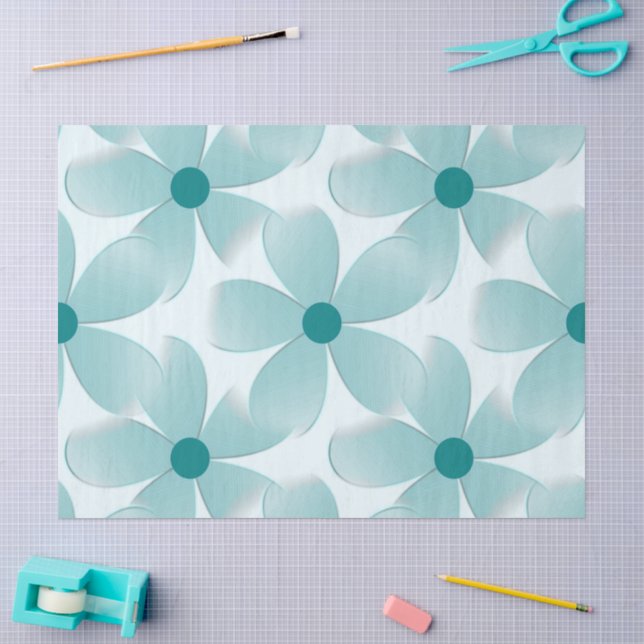 Papier Mousseline Padrão floral verde. (Artisanat)