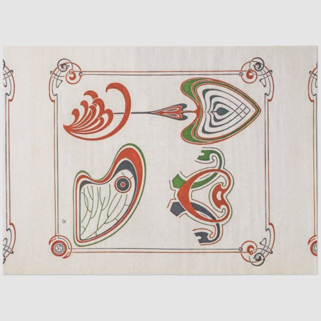 Papier Mousseline Page Combinaisons Ornementales par Mucha (Recto)