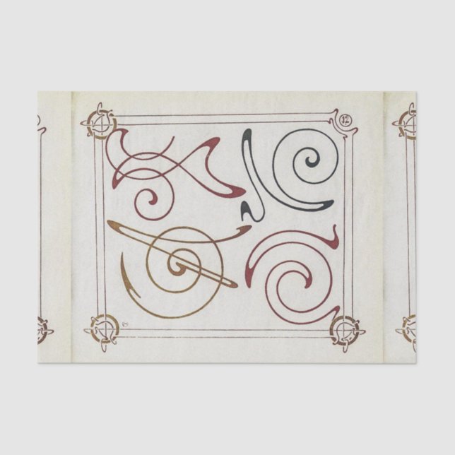 Papier Mousseline Page Combinaisons Ornementales par Mucha (Recto)