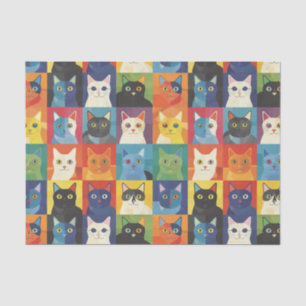 Papier Mousseline Page de découpage de collage de chats vibrants