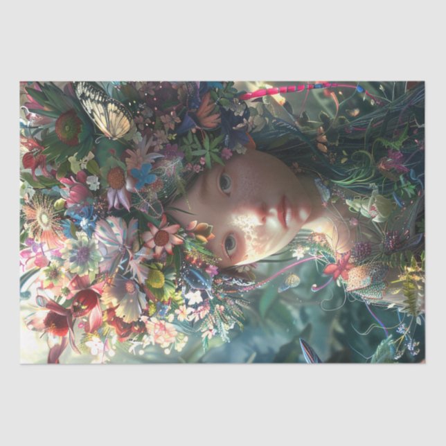 Papier Mousseline Page de découpage Fleurs couvertes de fleurs (Recto)