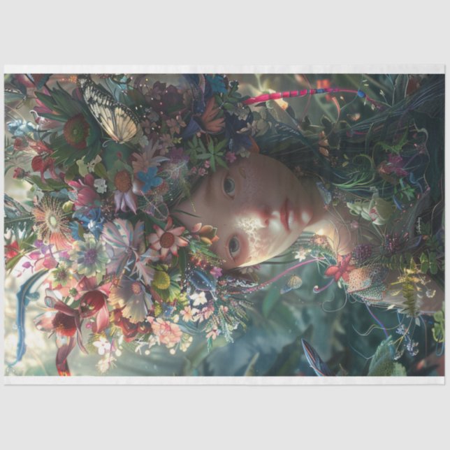 Papier Mousseline Page de découpage Fleurs couvertes de fleurs (Recto)