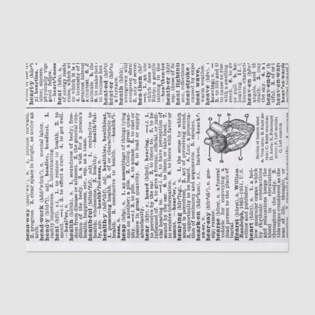 Papier Mousseline Page de dictionnaire (Recto)
