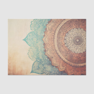 Papier Mousseline Page Tissu Mandala vintage