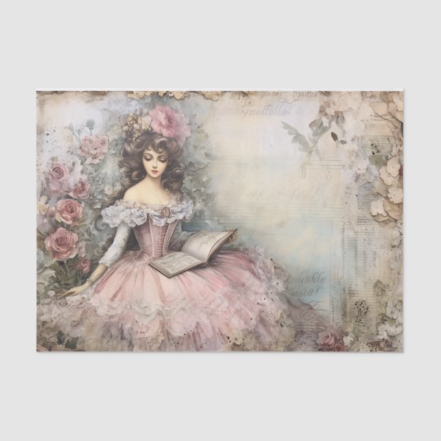 Papier Mousseline Page Tissue Rococo Princess (Recto)