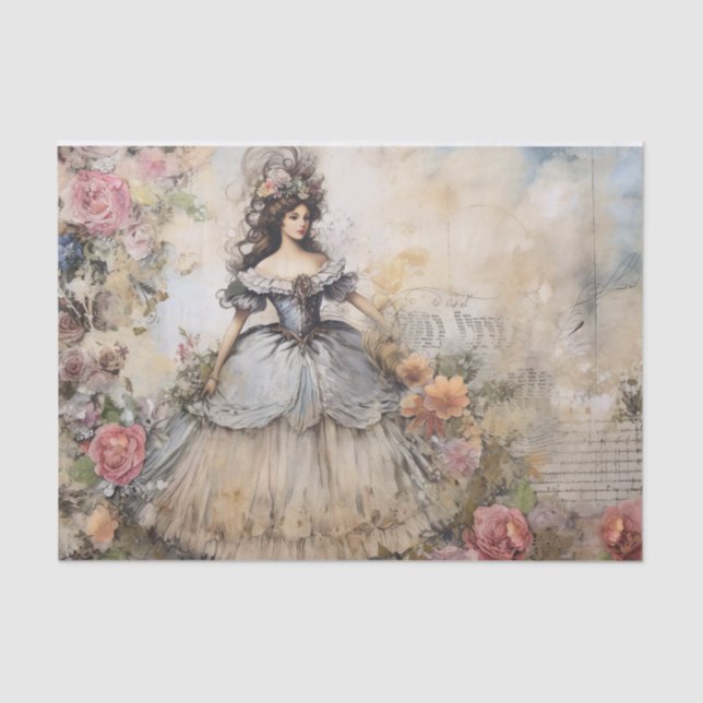 Papier Mousseline Page Tissue Rococo Princess (Recto)