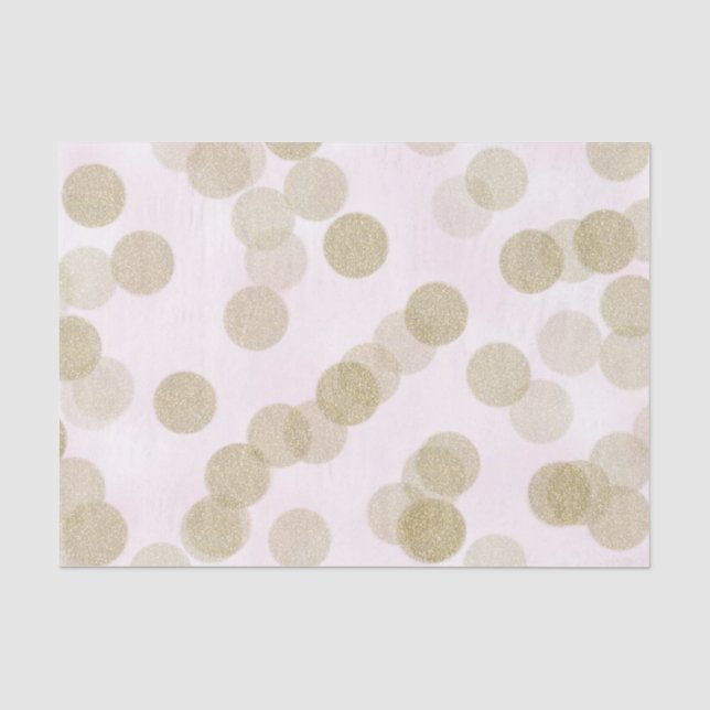 Papier Mousseline Pailletés rose et or (Recto)