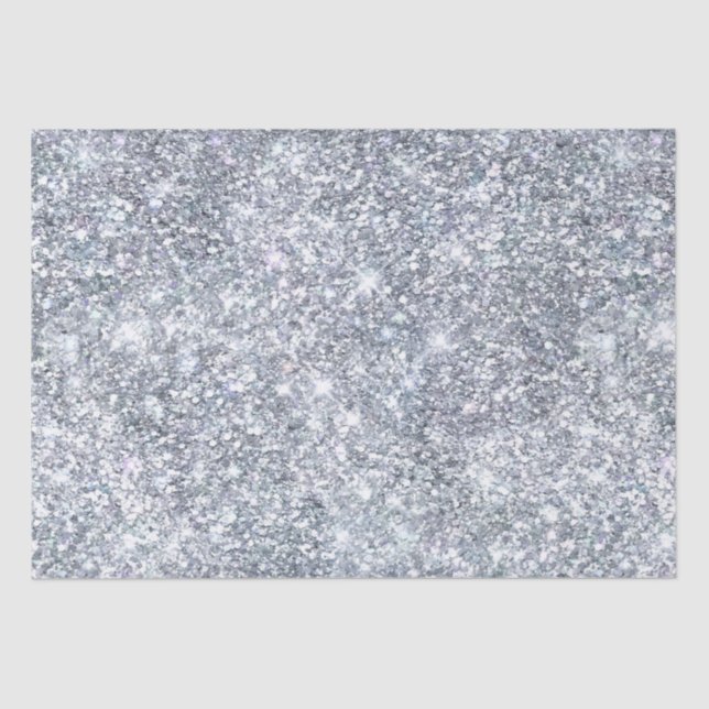 Papier Mousseline Paillettes d'argent Glam Bling Tendance Cadeau élé (Recto)