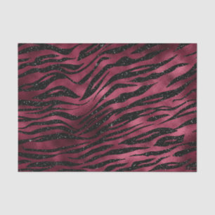 Papier Mousseline Paillettes Rayures de Tigre Glamour Bourgogne