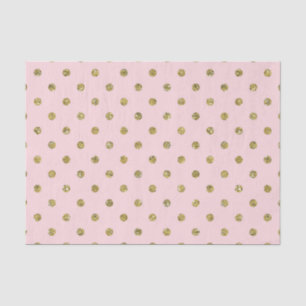 Papier Mousseline Paillettes rose et or pois chic fête scintillante