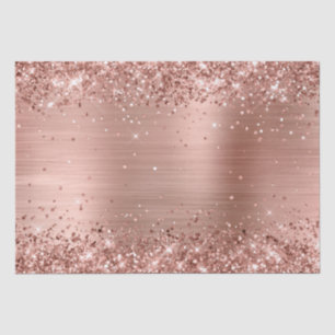 Papier Mousseline Paillettes Rose Gold Ombre Foil