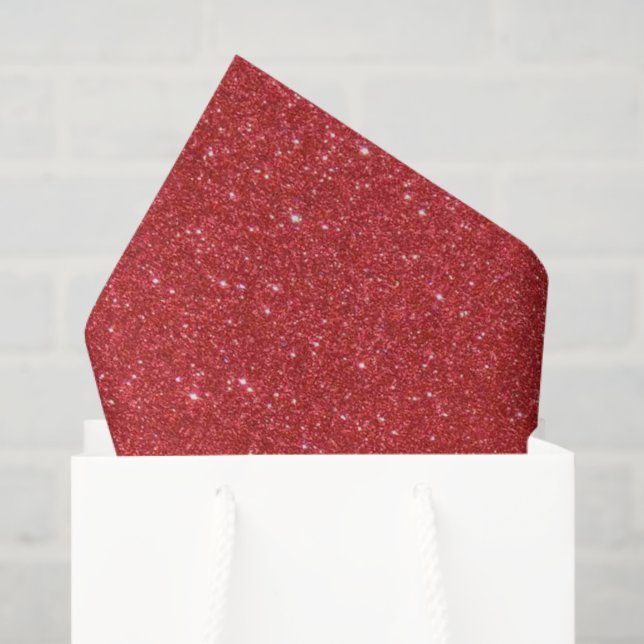 Papier Mousseline Paillettes rouges (Sac cadeau)