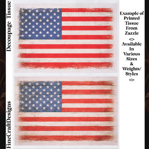 Papier Mousseline Paire de drapeaux américains en découpage décoloré