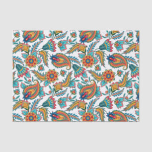 Papier Mousseline Paisley Vintage coloré