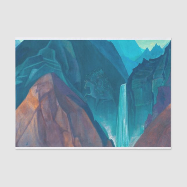 Papier Mousseline Palden Lhamo par Nicholas Roerich (Recto)