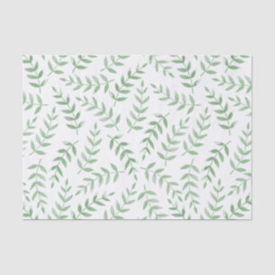 Papier Mousseline Pale Green Motif Feuille Fern Garden Découpage