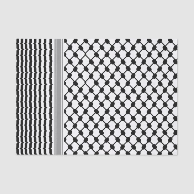 Papier Mousseline Palestinienne Hatta Keffiyeh Kufiya Folk (2 Motifs (Recto)