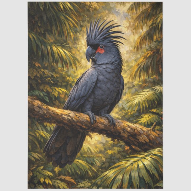 Papier Mousseline Palm Cockatoo Decoupage (Recto)