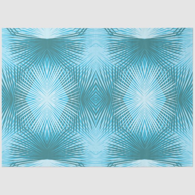 Papier Mousseline Palm Feuilles Abstrait Aqua Palm Decoupage (Recto)