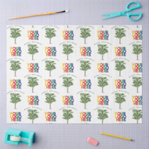 Papier Mousseline Palm Tree Business Logo Carte de Noël