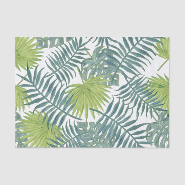 Papier Mousseline Palm Tree Fronds Peinture hawaïenne (Recto)