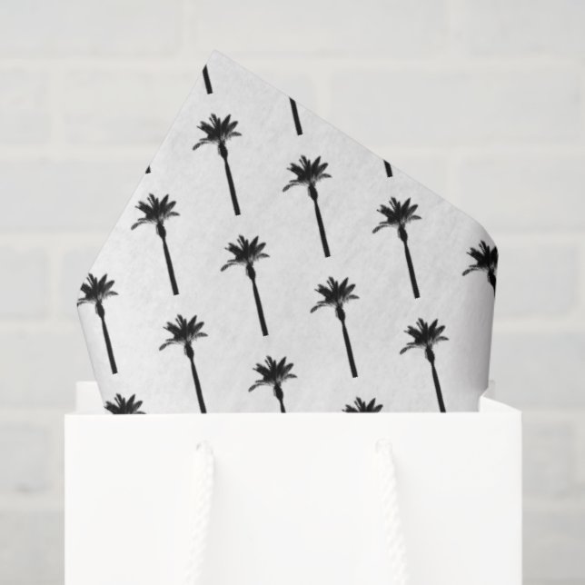 Papier Mousseline Palm Tree Silhouette Côtière Voyage Chic Amusement (Sac cadeau)