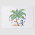Papier Mousseline Palm vintage Snowman Tropical Christmas Deck<br><div class="desc">Palmier vintage Snowman Tropical Christmas Deck Les Palmiers</div>