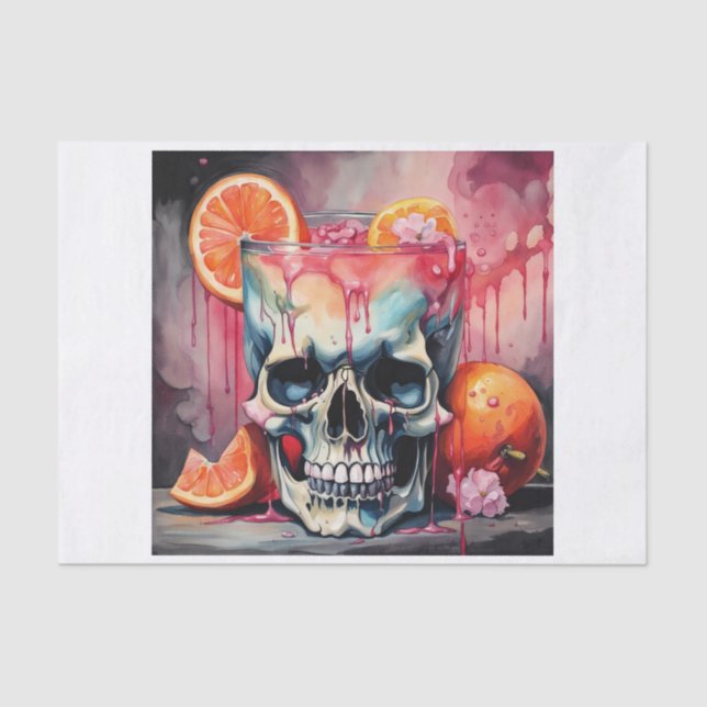 Papier Mousseline Paloma Tropical Drink Skull Decoupage Papier (Recto)