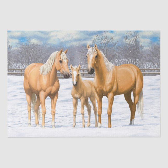 Papier Mousseline Palomino Quarter Horses (Recto)