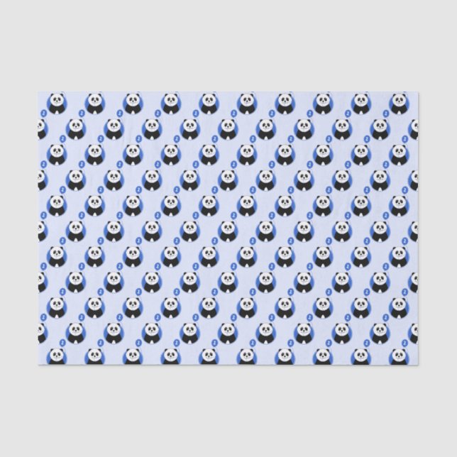 Papier Mousseline Panda 1 an bleu (Recto)