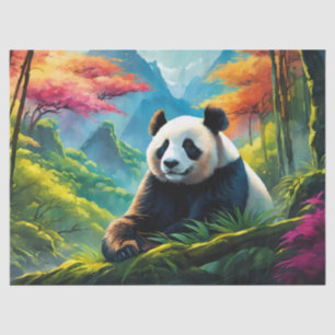 Papier Mousseline Panda géant dans la forêt de Bambou sur la montagn