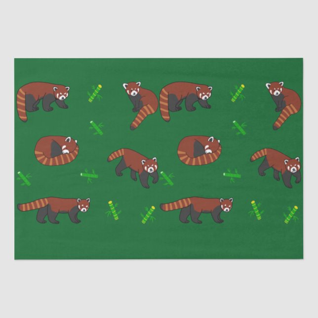 Papier Mousseline Panda rouge (Recto)