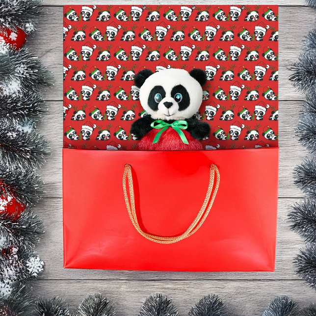 Papier Mousseline Pandas de Noël (Créateur téléchargé)