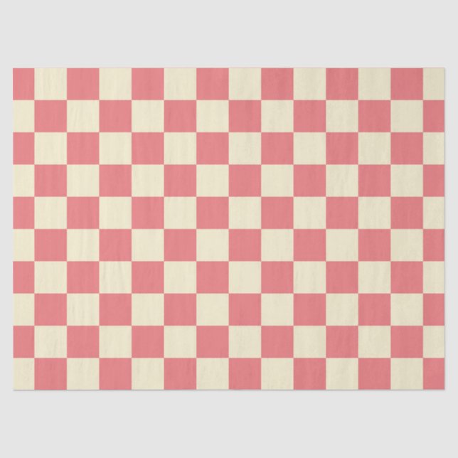 Papier Mousseline Panier rose et beige (Recto)