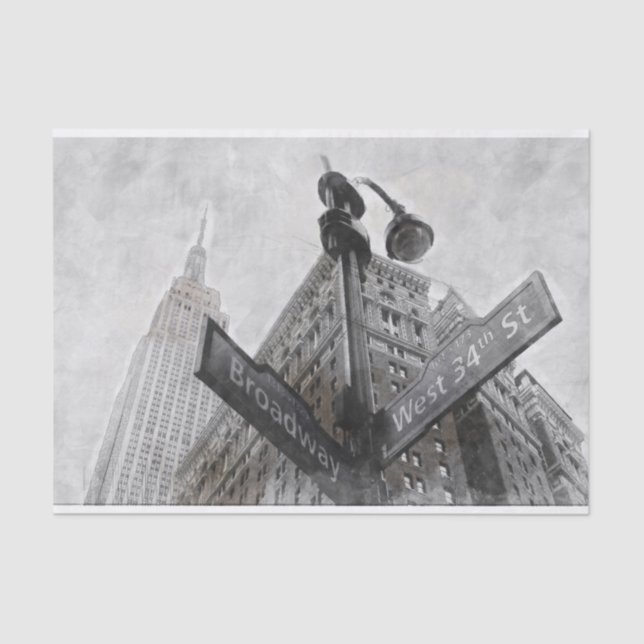 Papier Mousseline Panneau du coin Broadway (Recto)