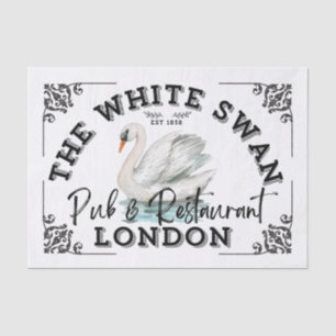 Papier Mousseline Panneau du cygne blanc - Pub