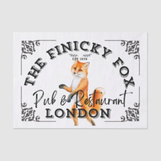 Papier Mousseline Panneau du Pub britannique Finicky Fox