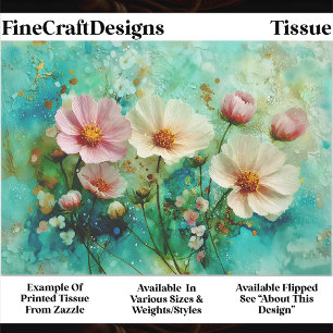 Papier Mousseline Panneau floral aquarelle Shabby Chic FB1L découpag