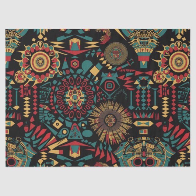 Papier Mousseline Pap Tissu Beige Chaud "Motifs inspirés du patrimoi (Recto)