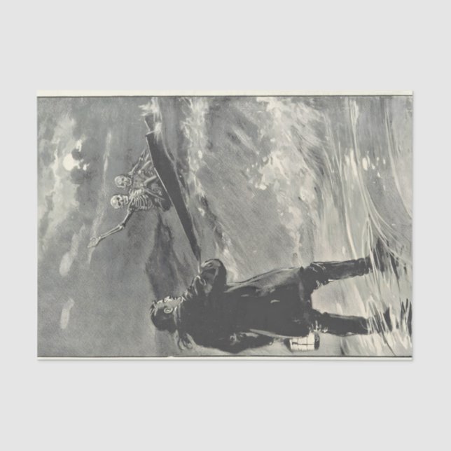 Papier Mousseline Papel De Seda 2 esqueletos en sus ataúdes (Recto)