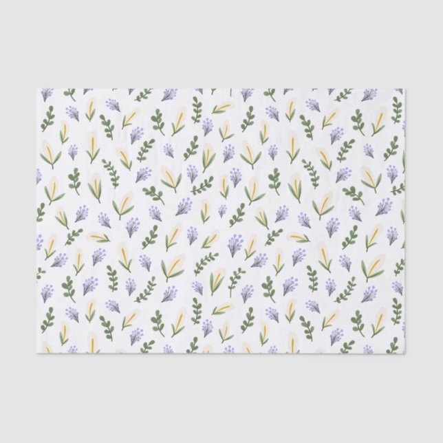 Papier Mousseline Papel de seda flor de agua y lavanda (Recto)
