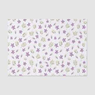Papier Mousseline Papel de seda Violetas y flores silvestres